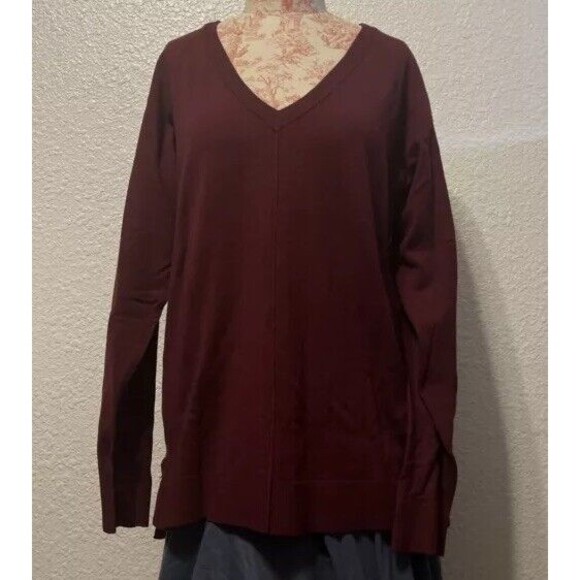 Studio B  Burgundy Blouse Top XL - Picture 1 of 5